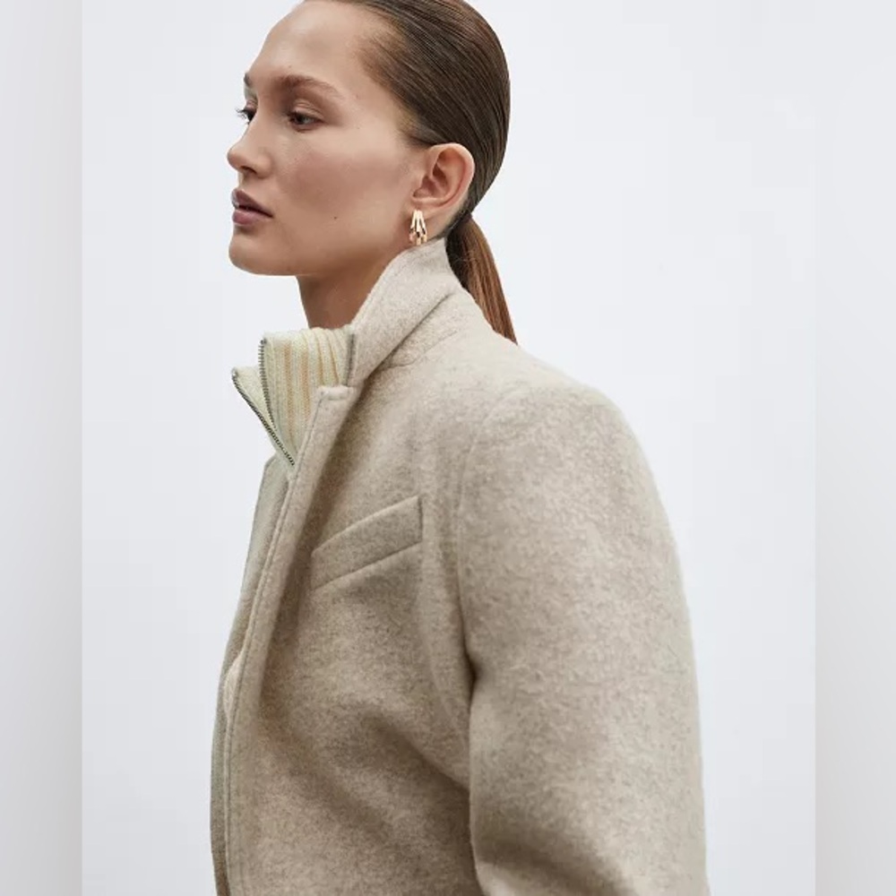 NWT MANGO Oversized 100% Wool Coat - Picture 3 of 11